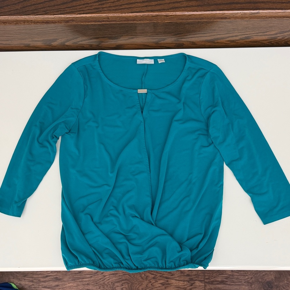 New York & Company Teal Blouse